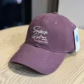 Unisex purple baseball cap with stylish embroidered letter design, soft top and wide brim. - Adult 54-60 Adjustable / Purple