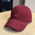 Autumn casual embroidered letter baseball cap, soft top sun hat for men and women daily wear. - Adult 54-60 Adjustable / Burgundy