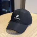 Quick-drying black baseball cap, unisex street style embroidered letter dad hat for sun protection - Adult 54-60 Adjustable / Black