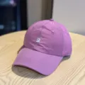 Purple lightweight quick-dry breathable mesh baseball cap detail front view embroidery - Adult 54-60 Adjustable / Deep purple