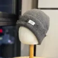 Grey knit beanie winter slouchy warm hat women casual fashion wool cap stylish headwear - Adult One Size (54-60cm) / Coffee