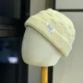 Minimalistische Japanse gebreide muts voor herfst en winter, warme unisex omslagmuts. - Volwassen 54-60 Verstelbaar / Beige