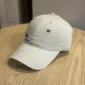 American retro beige baseball cap with letter embroidery, casual versatile streetwear hat. - Adult 54-60 Adjustable / Beige