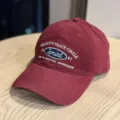 Gorra de béisbol burdeos con bordado blanco, sombrero de sol informal para exteriores. - Adulto 54-60 Ajustable / Burdeos