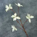 3D printed butterfly branch artificial flower decoration, white spot variant for home. - 5 Small Heads 8