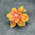 Testa di fiore artificiale arancione giallo finto fiore DIY artigianato matrimonio decoro - arancio-rosso