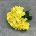 Yellow artificial hydrangea flower bunch for wedding home decor, realistic floral arrangement. - Yellow