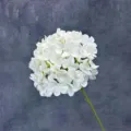 White artificial hydrangea flower stem for wedding home decor and floral arrangement displays. - White