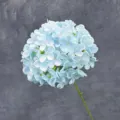 Artificial light blue hydrangea flower stem single decorative floral home ornament decor. - Light Blue