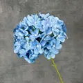 Artificial blue hydrangea flower stem single fake floral for home wedding party decoration. - Dark Blue