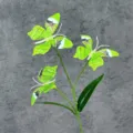Artificial green butterfly floral branch for home decor window display and photography props. - 3 Small Heads 4