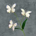 Artificial butterfly flower branch 3D home decor window display photography prop simulation plant - 3 Small Heads 6