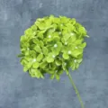 Artificial green hydrangea flower single stem lollipop style for home decor and weddings. - Dark Green
