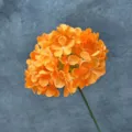 Artificial orange lollipop hydrangea flower stem for wedding home decor and floral arrangements. - Orange