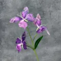 Purple artificial butterfly flower branch for home decor, window display and photography prop. - 3 Large Heads 12