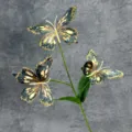 3D artificial butterfly flower branch home decor ornament variant display style option. - 3 Large Heads 10