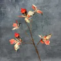 3D artificial butterfly branch home decor variant, realistic floral photography prop ornament. - 5 Large Heads 3
