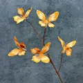 Artificial butterfly branch decor orange 3D simulation flowers for home window display props - 5 Large Heads 5