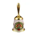 Antike Metall Handglocke mit Pfau Motiv, edles Design für Restaurants oder den Schulalltag. - Gold Weiß Multi