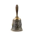 Cloche à main en laiton vintage avec relief de lotus cloche en métal pour école et cuisine - Bronze Antique Style 2