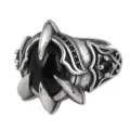 Vintage gotische adelaarsklauw zwarte steen open ring voor dames en heren mode sieraden - Verstelbare Open Maat / Adelaarsklauw Ring (TJ-2253)
