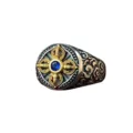 Retro Tibetaanse Stijl Kruis Vajra Ring Heren Blauwe Steen Open Vinger Sieraad - Verstelbare Open Maat / Antiek Zilver