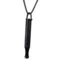 Zwarte metalen fluit ketting, angstverlichting mindfulness ademhaling hanger voor dagelijks. - Ebbenhout Zwart Afneembaar