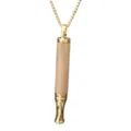 Solid wood mindfulness breathing whistle necklace anti-smoking stress relief pendant jewelry - Rosewood Silver Gold Detachable