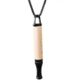 Mindfulness breathing necklace anti smoking wood pendant anxiety relief titanium steel chain - Rosewood Black Detachable