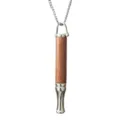 Wooden Breathing Whistle Necklace Anti Anxiety Mindfulness Stainless Steel Chain Variant - Beech Silver Detachable