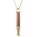 Mindful breathing whistle necklace solid wood stress relief meditation pendant jewelry accessory - Beech Gold Detachable