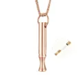 Rose gold titanium steel breathing necklace anxiety relief mindfulness meditation whistle pendant - Rose Gold Detachable