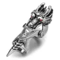 Vintage punk drakenklauw gewrichtsring voor dames en heren, stoere gotische harnasring. - Verstelbare Open Maat / Drakenhoofd Gewricht Ring 1