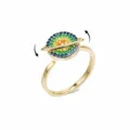 Schicker drehbarer Planetenring für Damen, trendiger bunter Zirkon Spinner Schmuck. - Rotierender Planetenring - Gold Mehrfarbig