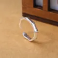 Zilveren bamboe open ring vintage stijl verstelbare modieuze sieraden voor dagelijks - Verstelbare Open Maat / Bamboe Mannenring