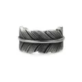 Bague ouverte en argent style plume vintage, anneau hip-hop rétro réglable et élégant. - Ouvert Ajustable / Style Plume Vieillie 3D
