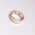 Copper magnetic ring detail shot, adjustable open health ring with inner embedded magnets. - 2 Magnets Rose Gold