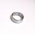 Detail view of the adjustable magnetic ring showing internal embedded magnets clearly. - Four Magnets Silver