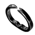 Magnetic therapy black ring detail showing the open adjustable design and embedded stone. - Anti-Snore Black