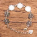 Plateau de base vide pour bracelet en alliage DIY avec de beaux pendentifs papillon 12mm - Style 11 - Plateau 12mm / Argent antique
