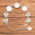 Bracelet vierge plateau bague en alliage DIY avec breloques papillon pour accessoires de bijoux. - Style 12 - Plateau 12mm / Argent antique