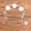 Plateau de base vide pour bracelet en alliage d'argent DIY pour cabochons verre 12mm - Style 13 - Plateau 12mm / Argent antique