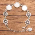 Plateau vide de bracelet en alliage DIY cabochon 12mm couleur argent accessoires bijoux - Style 15 - Plateau 12mm / Argent antique
