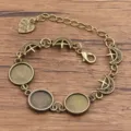 Bracelet Charms DIY Bronze Ancien 12mm Plateau Lunette Lune Étoile Accessoires Bijoux - Style 17 - Plateau 12mm / Bronze Antique