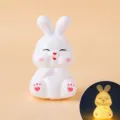 Cute glowing rabbit figurine night light cake decoration vinyl bunny ornament gift for girls - Plastic Light Up Rabbit