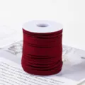 Dunkelrote Wildleder Kordel Lederband Spule für DIY Handwerk Schmuckherstellung 0.3cm 45m - Koreanisch Samt Leder Kordel Burgund 50 Yards