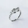Vintage Thai zilveren Pixiu open ring voor heren en dames met gegraveerd muntenmotief. - Pixiu