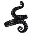 Punk stijl zwarte octopus tentakel open ring vintage gothische sieraden detail foto - Zwart