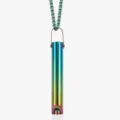 Roestvrij staal angstverlichting ademhaling ketting regenboog hanger sieraden - Kleurrijk