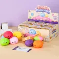 Adorable ensemble de jouets anti-stress dumpling squishy avec panier vapeur et visages rigolos. - Style Farine (Avec Vapeur) / 1 Panier/Paquet